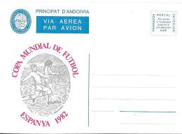 PRINCIPAT D'ANDORRA VIA AEREA  COPA MUNDIAL DE FUTBAOL ESPANYA 1982 (au Dos N° 002306) - 1982 – Espagne