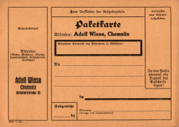 H2329 - TOP Chemnitz Adolf Wiese Paketkarte - Chemnitz