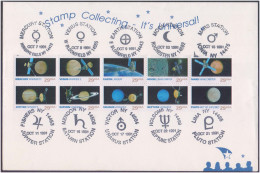 SPACE EXPLORATION 10 Different Dates Cancellation On FDC Indicate The Order Of The Planets From The Sun, Zodiac Sign FDC - Astronomia