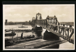 AK Duisburg-Ruhrort-Homberg, Rheinbrücke  - Duisburg