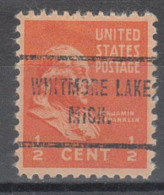 USA Precancel Vorausentwertungen Preo Locals Michigan, Whitmore Lake 713 - Preobliterati