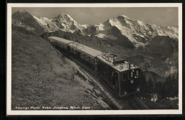 AK Schynige Platte-Bergbahn Mit Blick Auf Jungfrau, Mönch Und Eiger  - Altri & Non Classificati