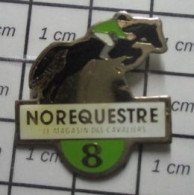 912B Pin's Pins / Beau Et Rare / MARQUES / CHEVAL NOIR EQUITatION NOREQUESTRE LE MAGASIN DES CAVALIERS - Marques