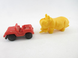 KINDER EU 1993 DAS  WILDE NASHORN Jeep Rouge , Rhino Jaune 2 Cornes - Montables