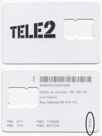 Croatia, Tele2 SIM Card Without Chip, Inscription Type 1 - Bonovi On The Back  - Only B In Capital Leter - Croazia