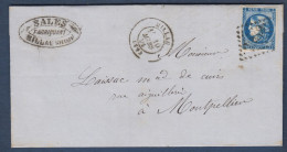 Bordeaux N° 46B  Sur  Lettre  De Millau - Cote : 30 € - 1870 Emission De Bordeaux