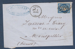 Bordeaux N° 46B  Sur  Lettre  De Lyon - Cote : 30 € - 1870 Ausgabe Bordeaux
