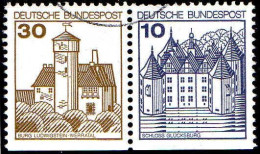RFA Poste Obl Yv: 762b-763b Mi:913CI+ Schloss Glücksburg (cachet Rond) (Thème) - Castillos