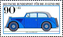 RFA Poste N** Yv: 958 Mi:1126 Für Die Jugend Opel-Olympia 1937 (Thème) - Auto's