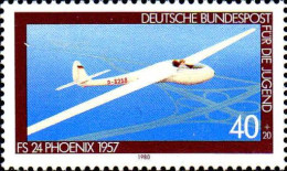 RFA Poste N** Yv: 888 Mi:1040 Für Die Jugend FS24 Phoenix 1957 (Thème) - Flugzeuge