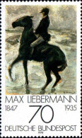 RFA Poste N** Yv: 838 Mi:987 Max Libermann Cavalier Sur La Plage (Thème) - Autres & Non Classés