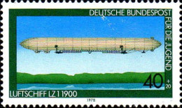 RFA Poste N** Yv: 812 Mi:965 Für Die Jugend Luftschiff LZ1 Dirigeable (Thème) - Zeppelins