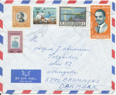 Jordan Air Mail Cover Sent To Denmark 1976 Multi Franked - Giordania