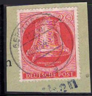 Berlin Poste Obl Yv: 63 Mi:77 Freiheitsglocke Berlin Marteau à Gauche Sur Fragment (Beau Cachet Rond) - Used Stamps