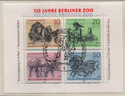Berlin Bloc Obl Yv:2 Mi:2 125.Jahre Berliner Zoo (TB Cachet à Date) Fdc Berlin 4-6-1969 - Blocks & Kleinbögen