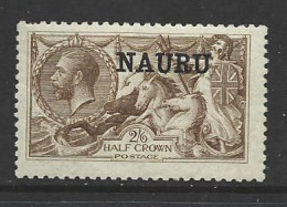 Nauru 1916 - 1931 Overprint On 2/6 KGV Seahorse MNH - Nauru