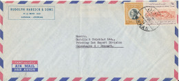 Jordan Air Mail Cover Sent To Denmark 13-8-1960 - Jordan