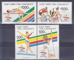 CHIPRE Turco 1992 25 JUEGOS OLIMPICOS  BARCELONA 1992 Mi: 336/39 ** - Unused Stamps