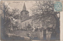 HAUTE MARNE -  Carte Photo De CHASSIGNY De R. Guilleminot - L'Eglise  ( - Carte Pionnière / Timbre à Date 1904 ) - Autres & Non Classés