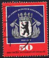 Berlin Poste Obl Yv:487 Mi:523 125 Jahre Berliner Feuerwehr (cachet Rond) - Gebruikt