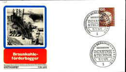 Berlin Poste Obl Yv:466 Mi:502 Braunkohlenförderbagger (TB Cachet à Date) Fdc Berlin 15-5-75 - 1971-1980