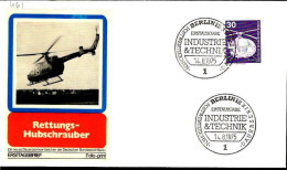Berlin Poste Obl Yv:461 Mi:497 Rettungs MBB Hubschrauber (TB Cachet à Date) Fdc Berlin 14-8-75 - 1971-1980