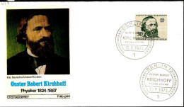 Berlin Poste Obl Yv:429 Mi:465 Gustav Robert Kirchhoff Physicien (TB Cachet à Date) Fdc Berlin 15-2-74 - 1971-1980