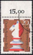 Berlin Poste Obl Yv:400 Mi:435 Wohlfahrtsmarke Echecs Cheval Bord De Feuille (cachet Rond) - Used Stamps