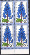 Berlin Poste N** Yv:491 Mi:527 Wohlfahrtsmarke Rittersporn Bloc De 4 Bord De Feuille - Unused Stamps