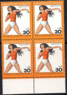 Berlin Poste N** Yv:481 Mi:517 Jugendmarke Lancement Du Poids Bloc De 4 Bord De Feuille - Unused Stamps