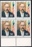 Berlin Poste N** Yv:473 Mi:509 Louis Corinth Peintre (Bloc De 4) - Unused Stamps