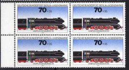 Berlin Poste N** Yv:455 Mi:491 Jugendmarke Dampflok Der Baureihe 010 Bloc De 4 Bord De Feuille - Unused Stamps