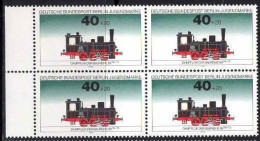 Berlin Poste N** Yv:453 Mi:489 Jugendmarke Dampflok Der Baureihe 89 70-75 Bloc De 4 Bord De Feuille - Neufs