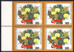 Berlin Poste N** Yv:445 Mi:481 Weihnachtsmarke Bouquet De Noël (Bloc De 4) - Unused Stamps