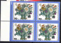 Berlin Poste N** Yv:440 Mi:476 Wohlfahrtspflege Fleurs D'hiver Bloc De 4 Bord De Feuille - Unused Stamps