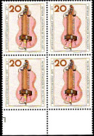 Berlin Poste N** Yv:423 Mi:459 Wohlfahrtsmarke Drehleier 17.Jh Bloc De 4 Bord De Feuille - Unused Stamps