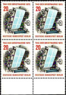 Berlin Poste N** Yv:404 Mi:439 Tag Der Briefmarke Machine D'impression (Bloc De 4) - Ongebruikt