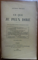 C1 JUDAICA Arthur MEYER - CE QUE JE PEUX DIRE Epuise  PORT INCLUS France - 1901-1940