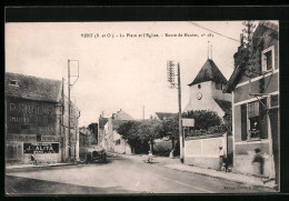 CPA Vert, La Place Et L`Eglise, Route De Mantes  - Other & Unclassified