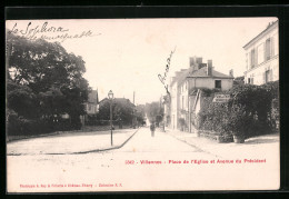 CPA Villennes, Place De L`Eglise Et Avenue Du President  - Autres & Non Classés