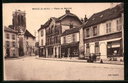 CPA Maule, Place Du Marche, L`Eglise  - Maule