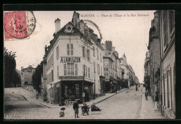 CPA Mantes, Place De L`Etape Et La Rue Nationale  - Other & Unclassified