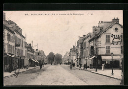 CPA Mantes-la-Jolie, Avenue De La Republique, Tabac Buvette  - Mantes La Jolie