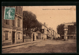 CPA Mantes, Place De La Republique  - Andere & Zonder Classificatie