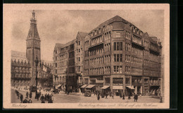 AK Hamburg, Mönckebergstrasse Mit Blick Auf Das Rathaus  - Mitte