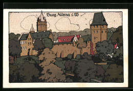 Steindruck-AK Altena I. W., Blick Auf Die Burg  - Other & Unclassified