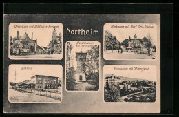 AK Northeim, Bahnhof, Oberes Tor Und Städtische Brauerei, Graf Otto-Brunnen  - Northeim