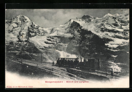 AK Wengernalpbahn Mit Mönch Und Jungfrau, Bergbahn  - Altri & Non Classificati