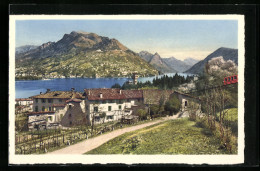 AK Lugano, Monte Brè E Sfondo Di Porlezza, Bergbahn  - Sonstige & Ohne Zuordnung