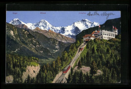 AK Interlaken-Heimwehfluh, Bergbahnen Vor Bergpanorama  - Autres & Non Classés